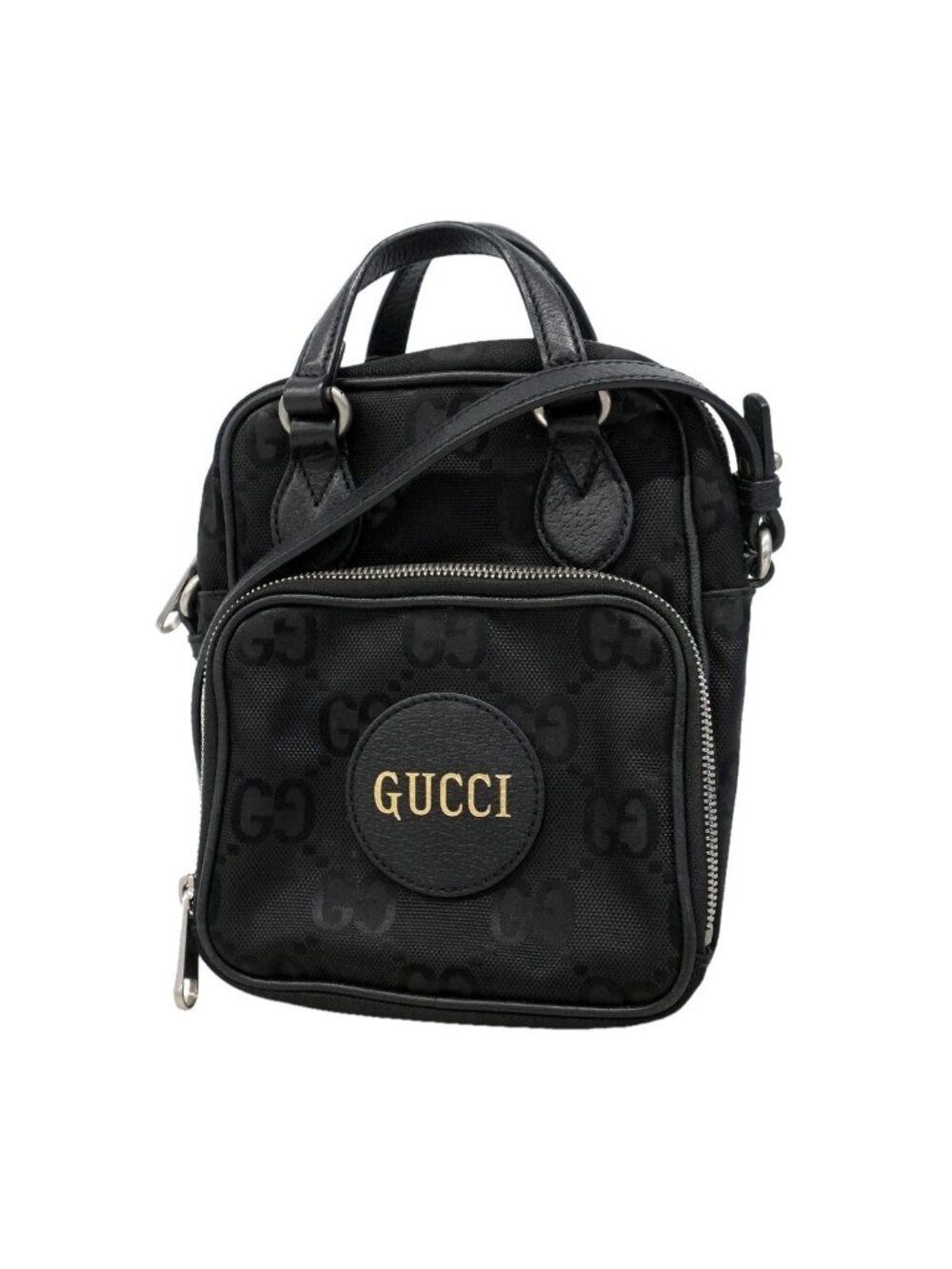 Gucci Handbag Off the Grid Nylon Black Silver 2-Way Bag